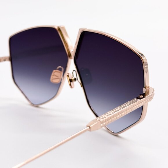 NEW VALENTINO V-HEXAGON VLS-115A WOMEN GRAY TITANIUM SUNGLASSES VALENTINO main image 9